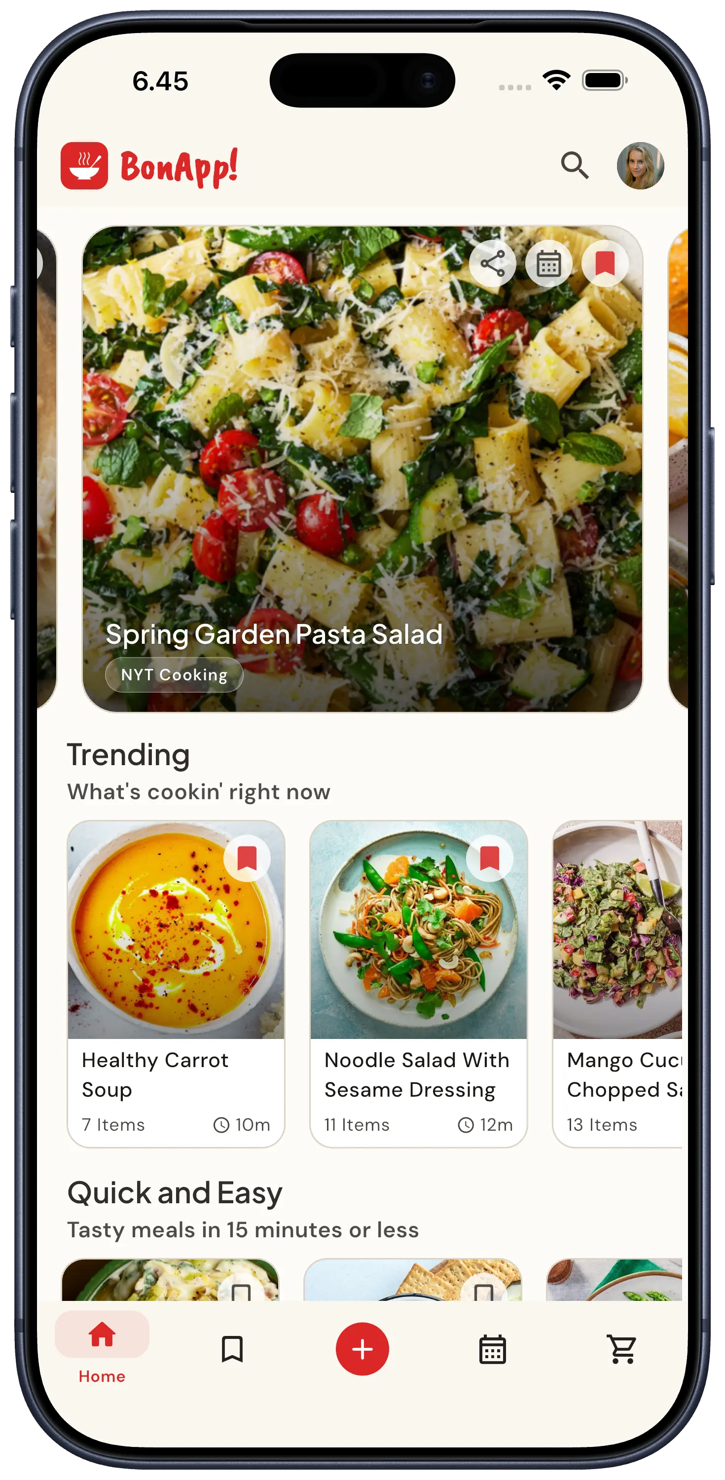 Weekly meal planner with recipes assigned to each day
